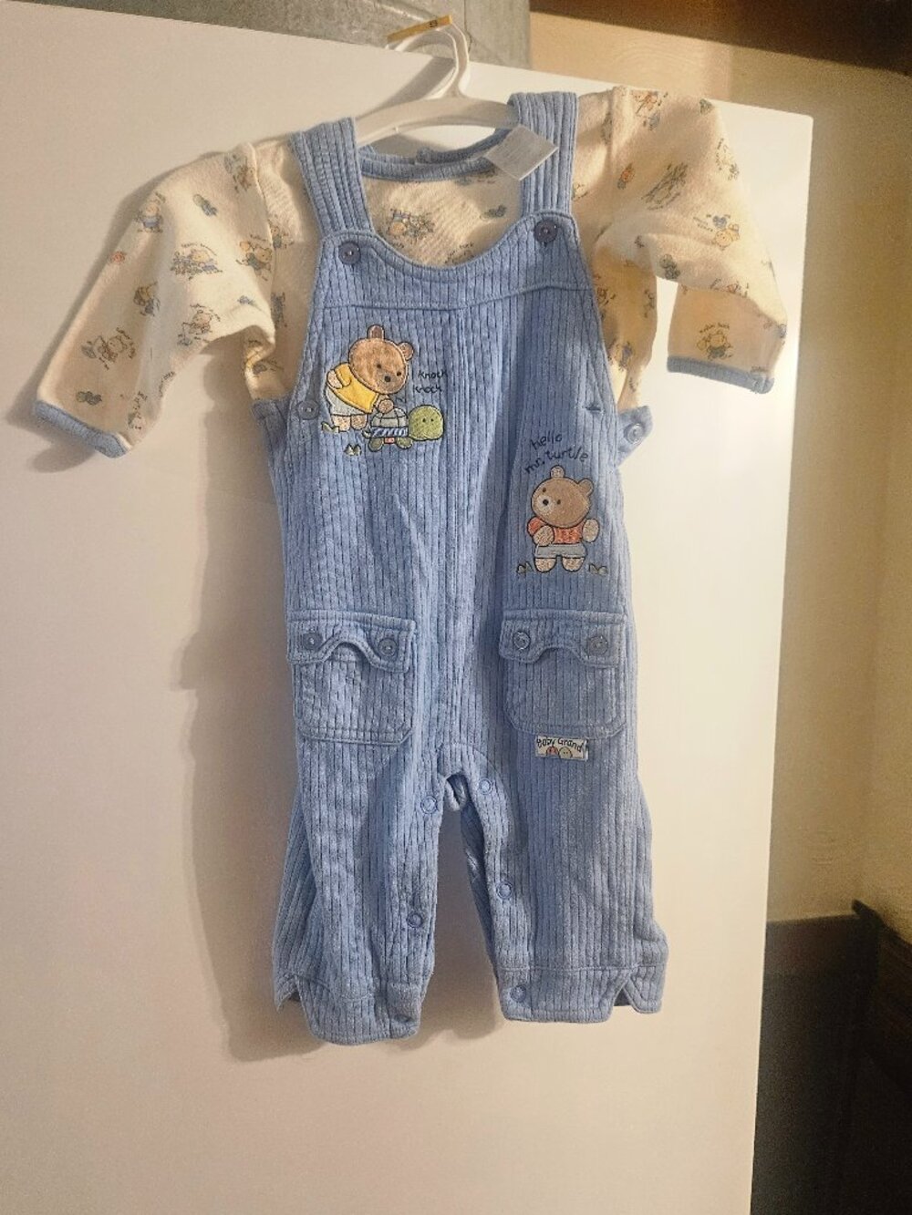 Baby Grand Blue Overalls and Top - Baby 3 to 6 months